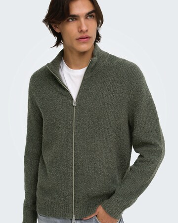 Only & Sons Dale Relaxed Long Sleeve Knit Cardigan - Grey