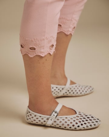 Julipa Blush Embroidered Cut Out Cropped Stretch Trouser