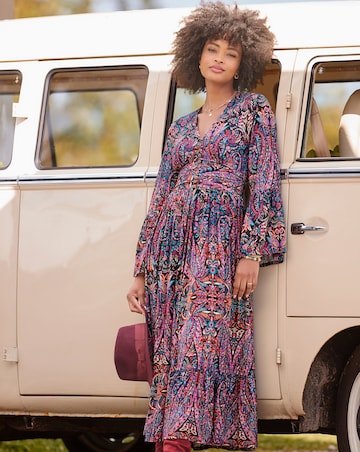 Joe Browns Petite Perfect Paisley Long Sleeve Maxi Dress