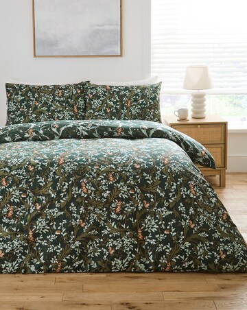Forest Leaf Scroll Cotton Blend Duvet Cover Set
