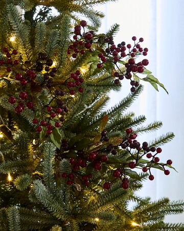 Mixed Berry Red Stem and Leaves Tree Pick - Set of 3