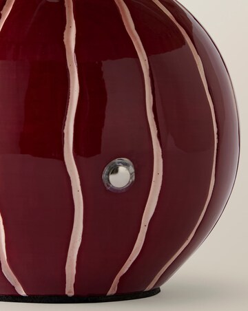 ValueLights Elma Burgundy Stripe Rechargeable Table Lamp