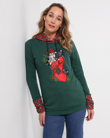 Joe Browns Christmas Cat Hoodie