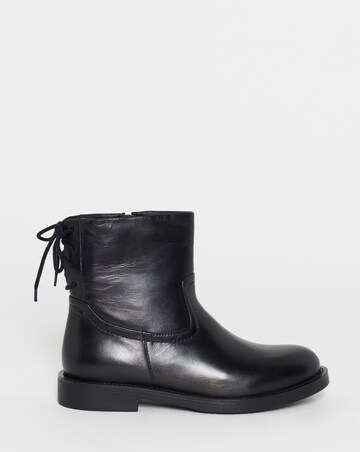 Jasmin Leather Flat Ankle Boots - Wide Fit (E)