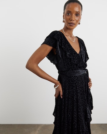 Joanna Hope Maxi Ruffle Burnout Dress