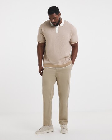 Geo Patterned Short Sleeve Knitted Polo