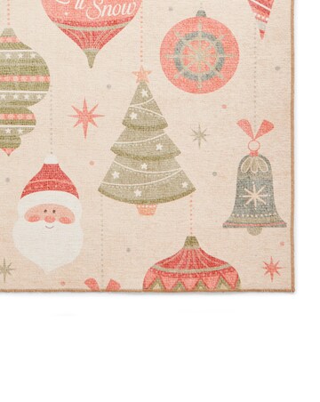 Christmas Baubles Washable Runner