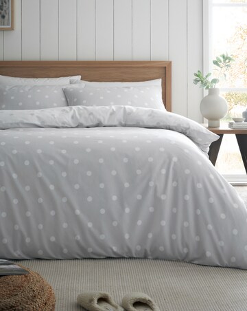 Catherine Lansfield Brushed Polka Dot Duvet Cover Set