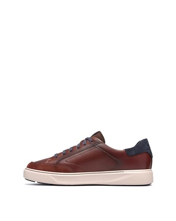 Clarks Code C Tie Leather Shoe - Dark Brown
