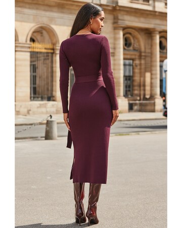 Sosandar Self Tie Midaxi Dress with Cuff Detail Dress