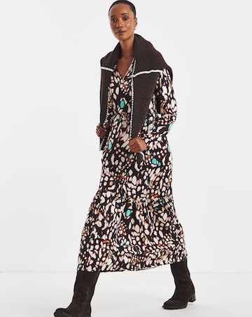 Prined Soft Touch Notch Neck Dress