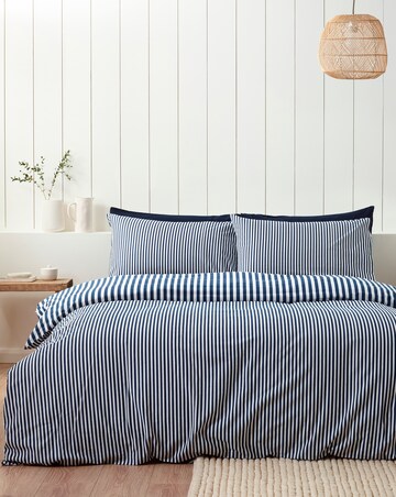 Catherine Lansfield Brushed Stripe Duvet Cover Set
