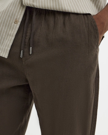 Linen Blend Elasticated Straight Fit Trouser