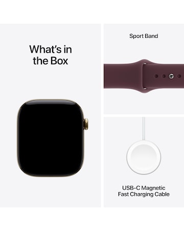 Apple Watch Series 12 GPS + Cellular 46mm - Gold Titanium/Burgundy Sport - M/L
