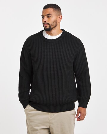 Jack & Jones Jaxon Crew Knit Jumper - Black