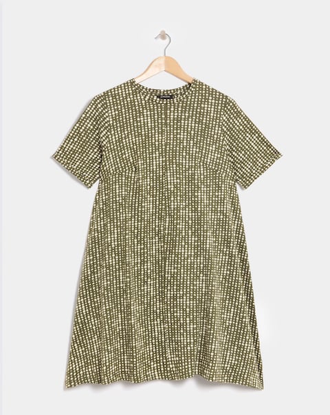 Cotton Slub A-Line Swing Dress