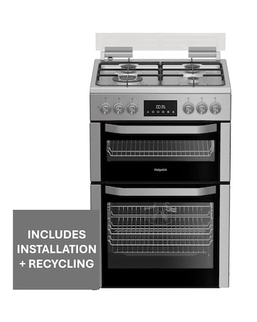 Hotpoint HDD6GDC2WX 60cm Dual Fuel Double Cooker with Glass Lid Installation