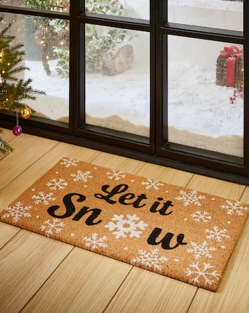 Christmas Let it Snow Coir Doormat