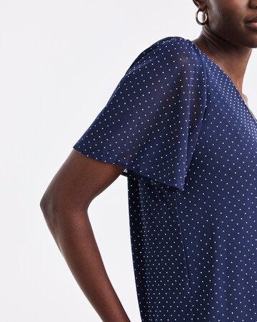 Navy Heat Seal Angel Sleeve Top