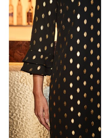 Sosandar Foil Spot Hem Shift Dress
