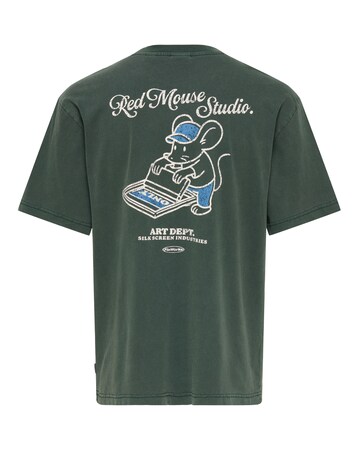 Only & Sons Milo Fixworks Washed Relaxed Fit T-Shirt - Pine Green