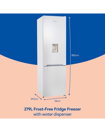 Russell Hobbs RH180FFFF551E1WWD Fridge Freezer Water Dispenser White + Install