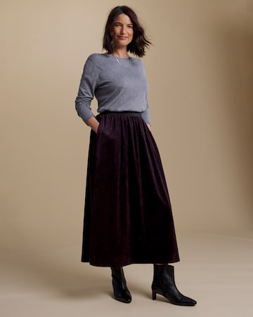 Julipa Velvet Embellished Midi Skirt