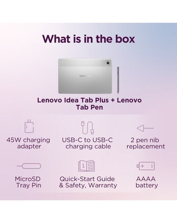 Lenovo Idea Tab Plus 12.1in 256GB Tablet with Tab Pen - Cloud Grey