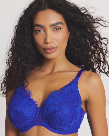 Pretty Secrets Full Cup Lace Padded Bra Blue