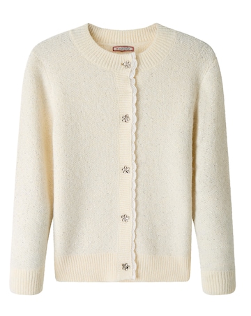 Joe Browns Daisy Woven Trim Sparkle Yarn Cardigan