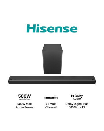 Hisense HS3100S 3.1ch 480W Soundbar with DTS Virtual X and Wireless Subwoofer