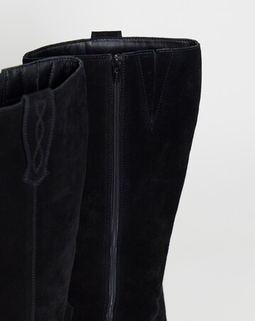 Carly Suede Knee High Western Boots - Wide Fit (E) & Curvy Calf