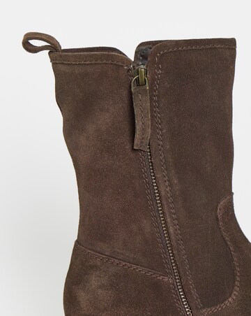 Journey Suede Ankle Boots With Zip Detail - Wide Fit (E)