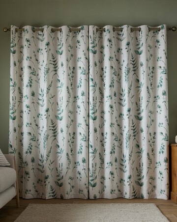 Catherine Lansfield Watercolour Leaves Curtains
