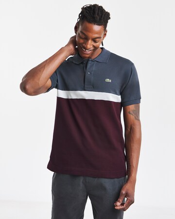 Lacoste Short Sleeve Colourblock Pique Polo - Burgundy