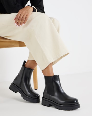 Domino Chunky Chelsea Ankle Boots - Wide Fit (E)