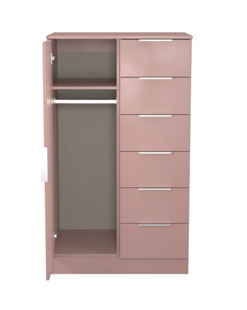 Humber Ready Assembled 1 Door 5 Drawer Kids Wardrobe - Kids