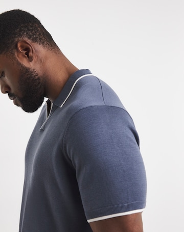 Tipped Knitted Short Sleeve Polo