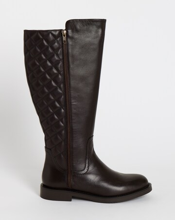 Michelle Leather Knee High Riding Boots - Wide Fit (E) & Curvy Calf