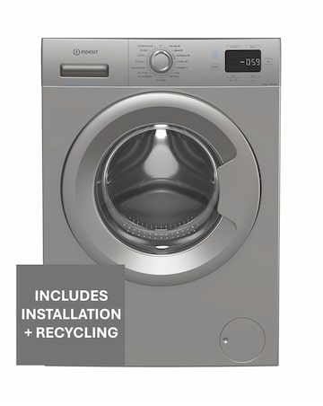 Indesit IP 846S PUSH&GO UK Push & Go Washing Machine, 8kg, - Silver + Install