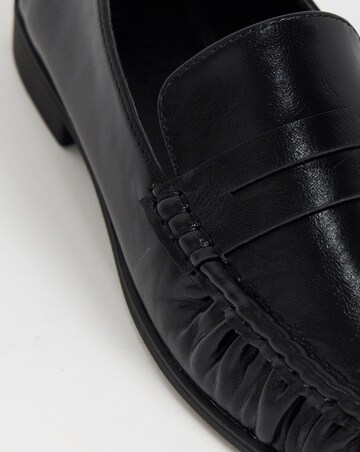 Palmer Puckered Flat Loafer Shoes - Wide Fit (E)