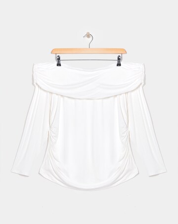 Cream Long Sleeve Bardot Top