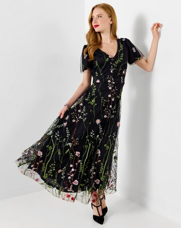 Joe Browns Dramatic Florals Embroidered Maxi Dress Petite