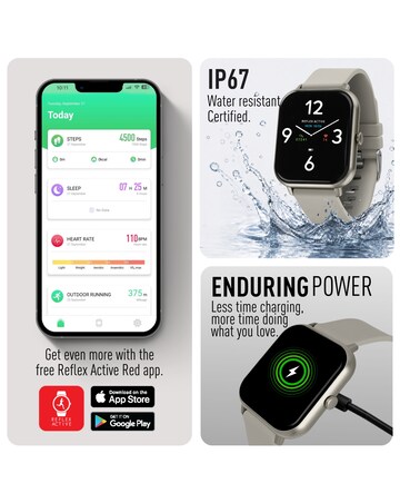 Reflex Active Nexus Silicone Strap Smart Watch - Warm Grey
