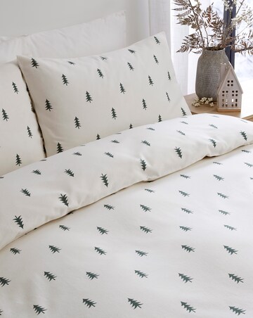 Festive Trees Brushed Cotton Duvet Cover Set