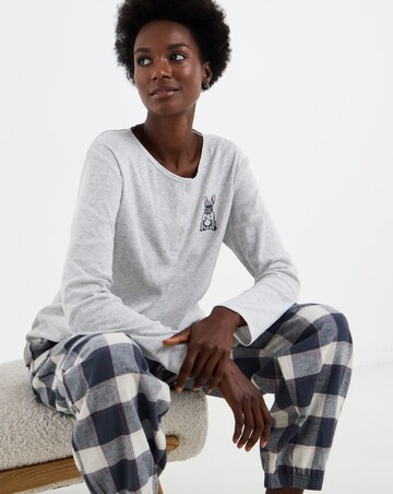 Pretty Secrets Henley Top And Check Pyjama Set