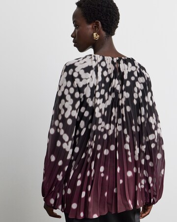 Joanna Hope Pleated Chiffon Printed Top