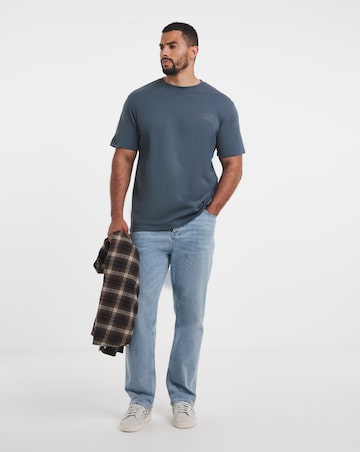 Jack & Jones Short Sleeve Corp Logo Tee - Grey Blue