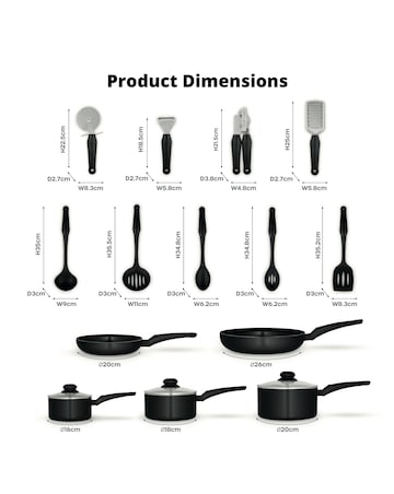 Swan Black Kettle, Toaster, pan + tool