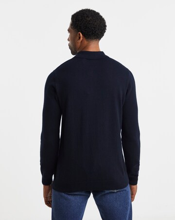 Lyle & Scott Cotton Merino Knitted Polo - Navy